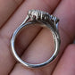 Very Fine 14K White Gold Sonia B. Double Heart Diamond Ring