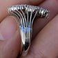 Very Fine 14K White Gold Sonia B. Double Heart Diamond Ring