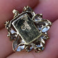 Vintage 14K Yellow White Gold Floral Bracelet Clasp with Sapphires Diamonds