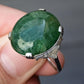 Exquisite 16-17 Carat Approx. Cabochon Emerald Ring in Platinum