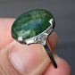 Exquisite 16-17 Carat Approx. Cabochon Emerald Ring in Platinum