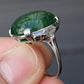 Exquisite 16-17 Carat Approx. Cabochon Emerald Ring in Platinum