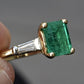 14K Yellow Gold Ring with 1.36ct Vivid Green Emerald & Diamond Size 6.25