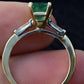14K Yellow Gold Ring with 1.36ct Vivid Green Emerald & Diamond Size 6.25