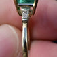 14K Yellow Gold Ring with 1.36ct Vivid Green Emerald & Diamond Size 6.25