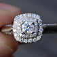10K White Gold Diamond Ring with Blue Gemstones, 0.45 TCW, Size 6.75