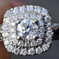 10K White Gold Diamond Ring with Blue Gemstones, 0.45 TCW, Size 6.75