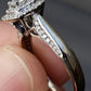 10K White Gold Diamond Ring with Blue Gemstones, 0.45 TCW, Size 6.75