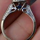 10K White Gold Diamond Ring with Blue Gemstones, 0.45 TCW, Size 6.75