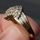 14K True Plum Gold Diamond Cluster Ring – 0.60 TCW, VS2-I1 Clarity, Size 4