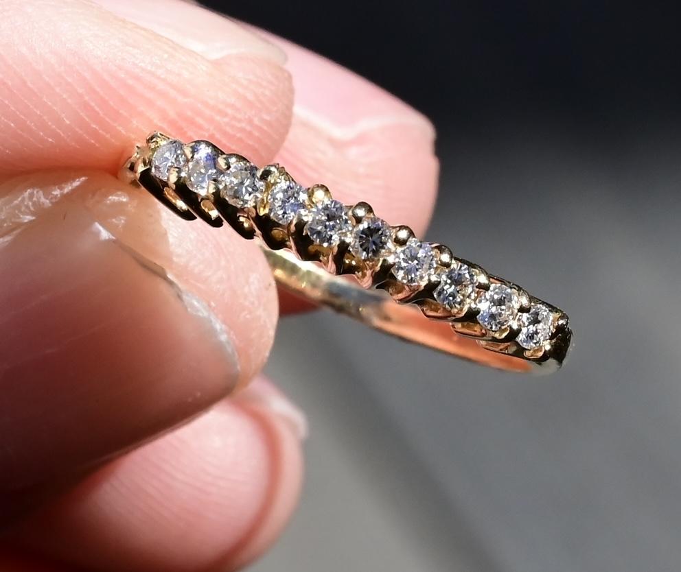 14K Yellow Gold Diamond Band – 0.25ct Total Weight, Size 6.5