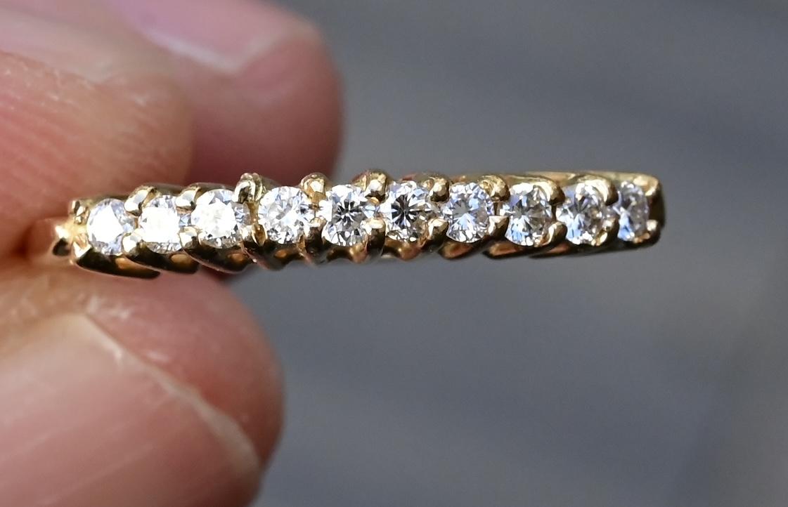 14K Yellow Gold Diamond Band – 0.25ct Total Weight, Size 6.5