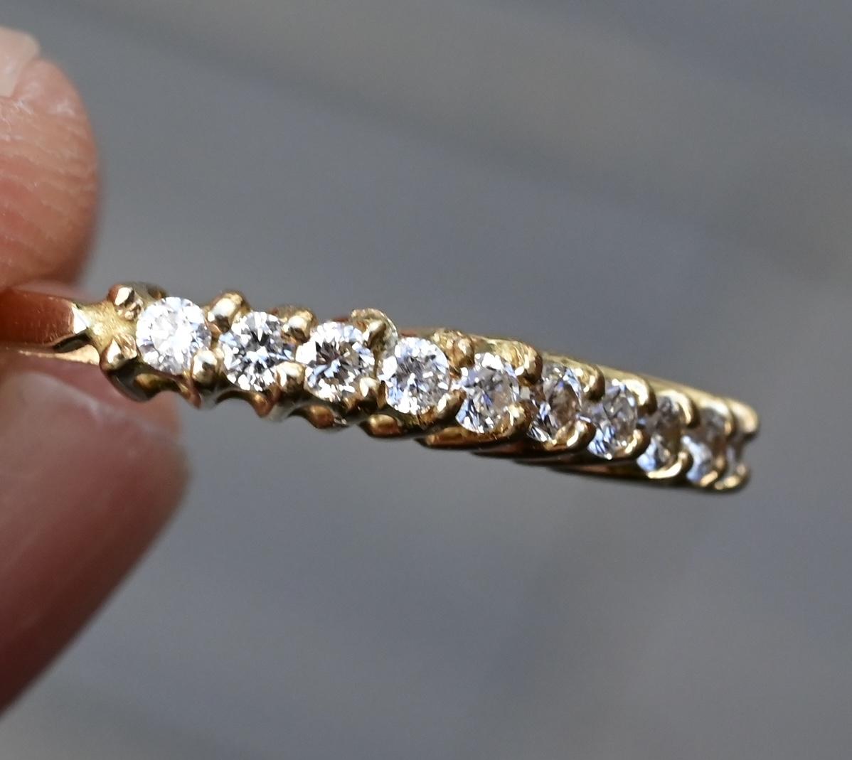 14K Yellow Gold Diamond Band – 0.25ct Total Weight, Size 6.5