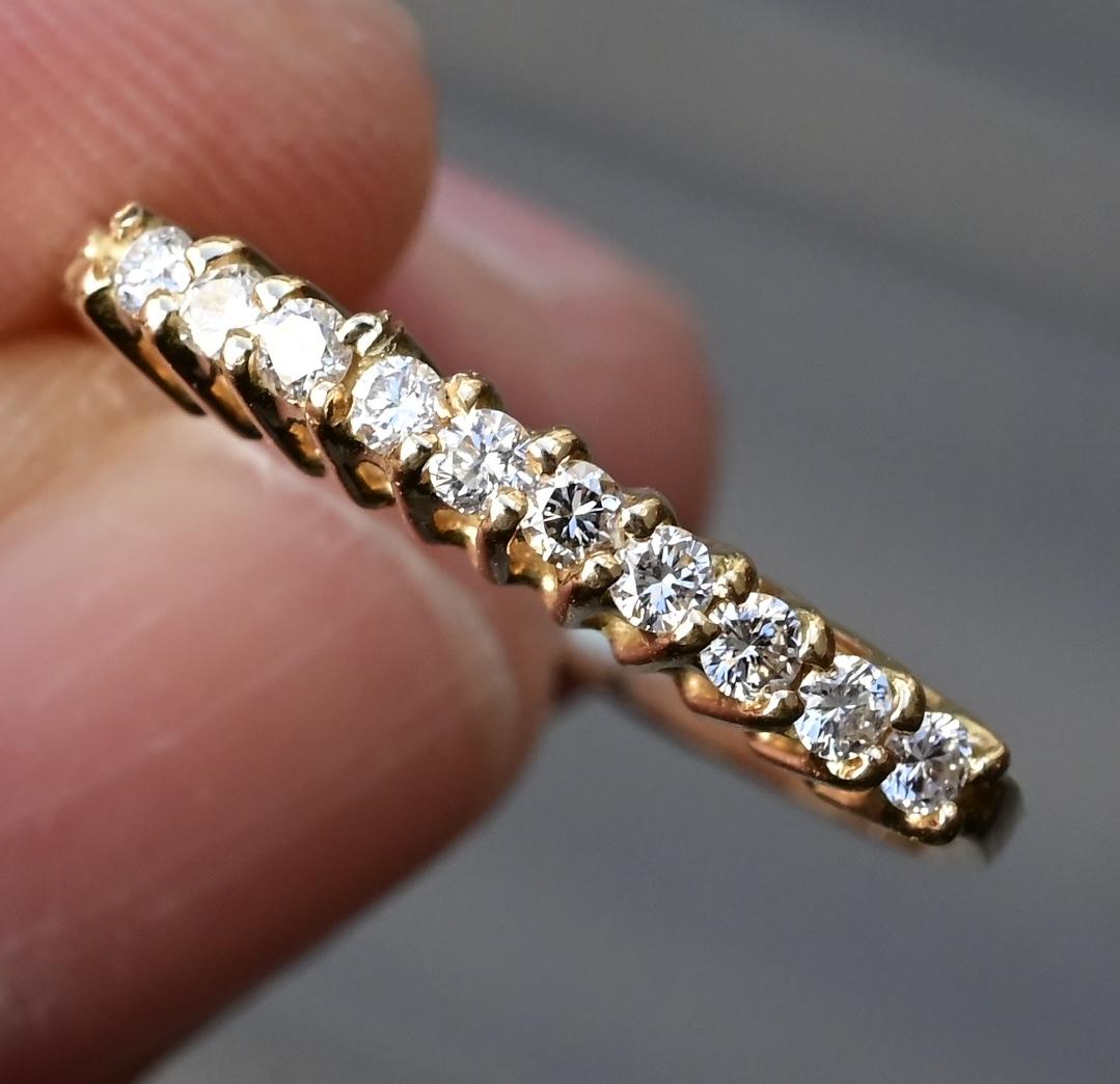 14K Yellow Gold Diamond Band – 0.25ct Total Weight, Size 6.5
