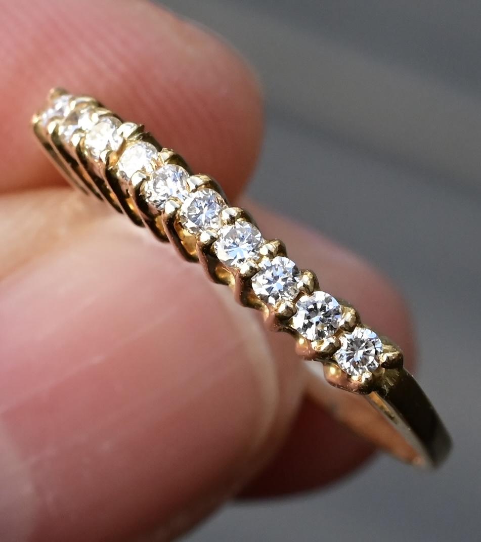 14K Yellow Gold Diamond Band – 0.25ct Total Weight, Size 6.5