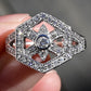 Fabulous 14K White Gold Diamond Ring Size 8 5.61 Grams