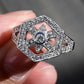 Fabulous 14K White Gold Diamond Ring Size 8 5.61 Grams