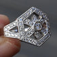 Fabulous 14K White Gold Diamond Ring Size 8 5.61 Grams