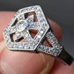 Fabulous 14K White Gold Diamond Ring Size 8 5.61 Grams