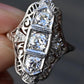 Fabulous Antique Platinum Art Deco Diamond Ring