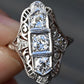 Fabulous Antique Platinum Art Deco Diamond Ring