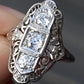 Fabulous Antique Platinum Art Deco Diamond Ring