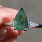 Platinum Pear-Shaped Emerald & Tapered Baguette Diamond Ring – 1.15 Carat
