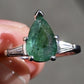 Platinum Pear-Shaped Emerald & Tapered Baguette Diamond Ring – 1.15 Carat
