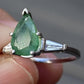 Platinum Pear-Shaped Emerald & Tapered Baguette Diamond Ring – 1.15 Carat