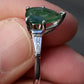 Platinum Pear-Shaped Emerald & Tapered Baguette Diamond Ring – 1.15 Carat