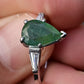 Platinum Pear-Shaped Emerald & Tapered Baguette Diamond Ring – 1.15 Carat