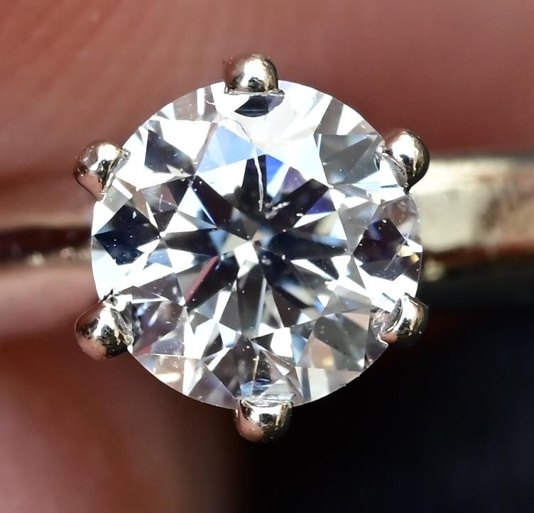 Classic 14K White Gold Diamond Solitaire Ring – 0.38 Carat Ring Size 7.5
