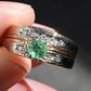 14K Two-Tone Gold Emerald & Diamond Ring, IGI Certified, 5.01g
