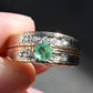 14K Two-Tone Gold Emerald & Diamond Ring, IGI Certified, 5.01g