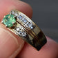 14K Two-Tone Gold Emerald & Diamond Ring, IGI Certified, 5.01g