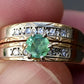 14K Two-Tone Gold Emerald & Diamond Ring, IGI Certified, 5.01g