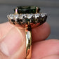 18K Gold 11.77ct Green Tourmaline & Diamond Halo Ring – 12.75g, Size 5.25