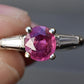 14K White Gold Ruby/Pink Sapphire & Diamond Ring – Size 5.75