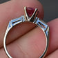 14K White Gold Ruby/Pink Sapphire & Diamond Ring – Size 5.75