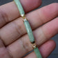 14K Gold & Green Jade Barrel Link Bracelet – 7.25”
