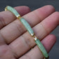 14K Gold & Green Jade Barrel Link Bracelet – 7.25”