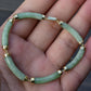 14K Gold & Green Jade Barrel Link Bracelet – 7.25”