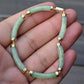 14K Gold & Green Jade Barrel Link Bracelet – 7.25”