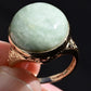 Elegant 14K Gold Green Jade Cabochon Ring – Size 6