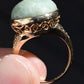 Elegant 14K Gold Green Jade Cabochon Ring – Size 6