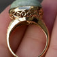 Elegant 14K Gold Green Jade Cabochon Ring – Size 6