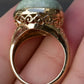 Elegant 14K Gold Green Jade Cabochon Ring – Size 6