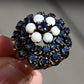 Vintage 14K Yellow Gold Sapphire & Opal Cluster Ring – Size 6.25