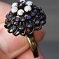Vintage 14K Yellow Gold Sapphire & Opal Cluster Ring – Size 6.25