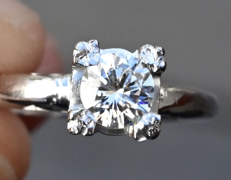Platinum Diamond Solitaire Ring with .48ct VS Clarity Center IGI Certified